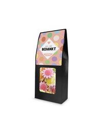  A colorful gift box containing 150g of assorted candies. The box features a vibrant floral design and the text "Thank You Very Much" printed on the front.