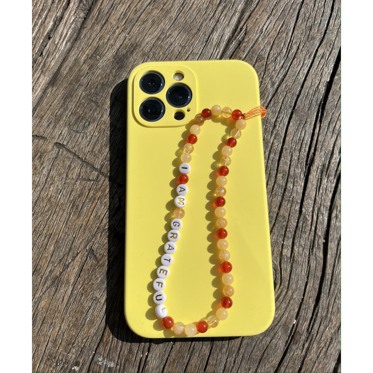 welovebloom Mantra Telefonschmuck - ICH BIN DANKBAR