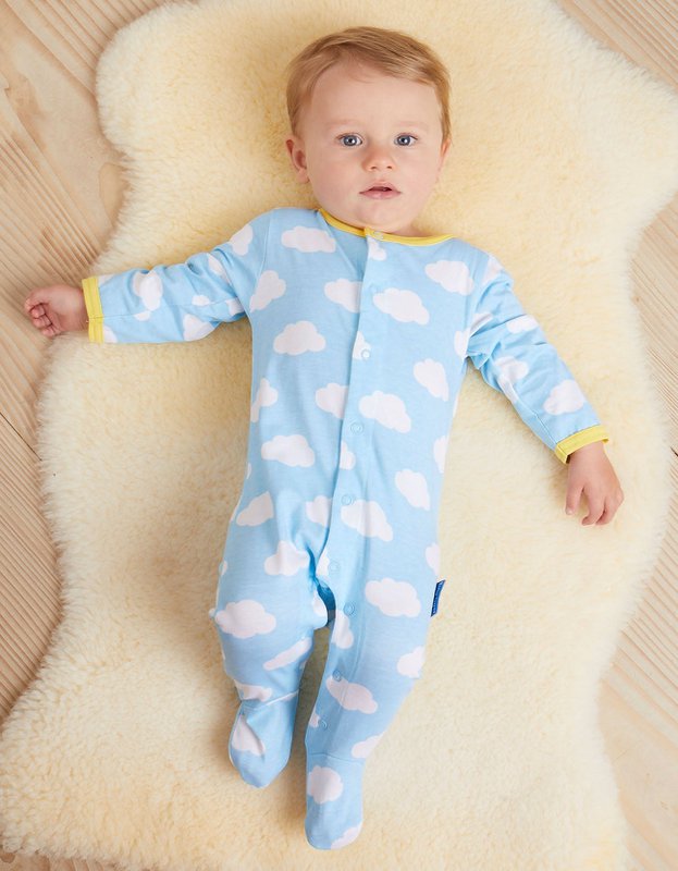 Ensemble cadeau pour bébé en coton biologique avec robeur, chapeau et corps avec pression de nuage de soleil