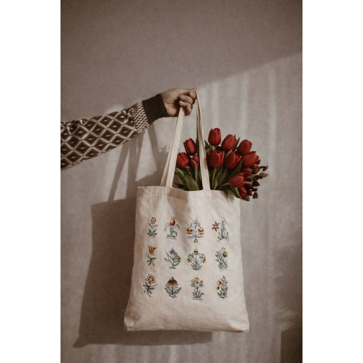 DIY Tote Bag Borduurpakket "Tulpenmania"