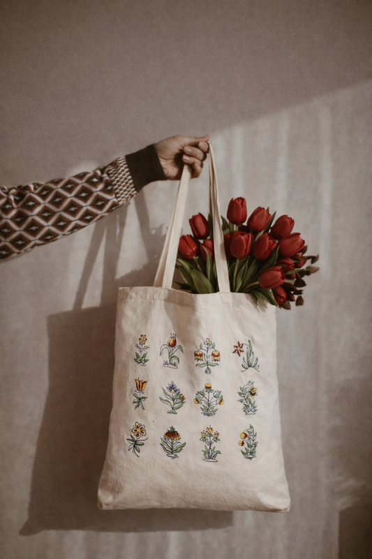 DIY Tote Bag Broderi Kit "Tulpenmania"