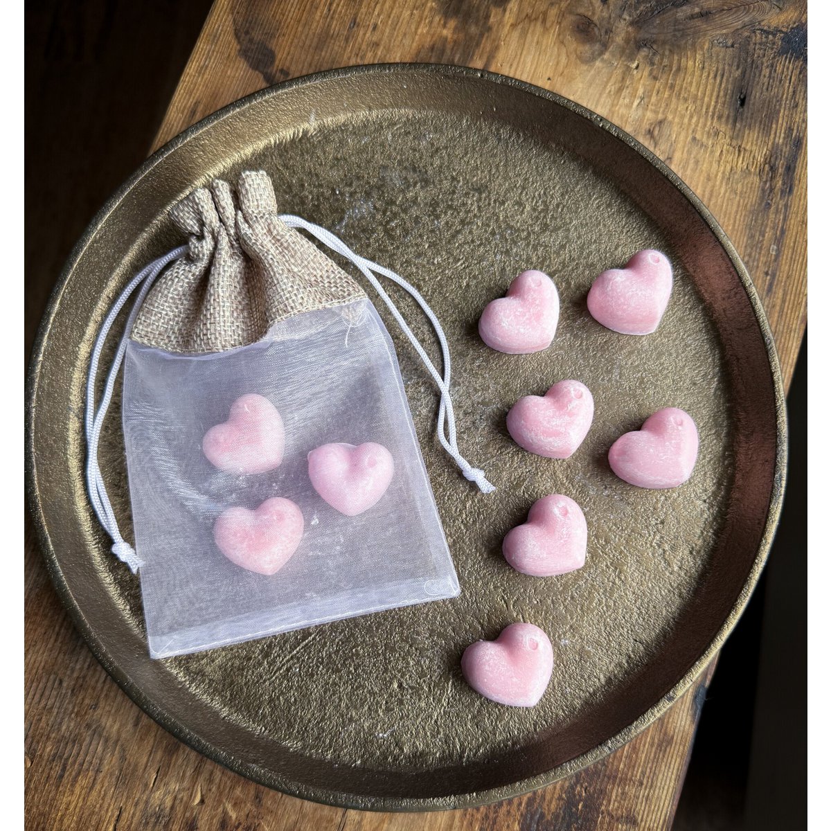 3 Heart-shaped perfume blocks packaged in a Homebreeze kraft bag (Minimum 6 bags)