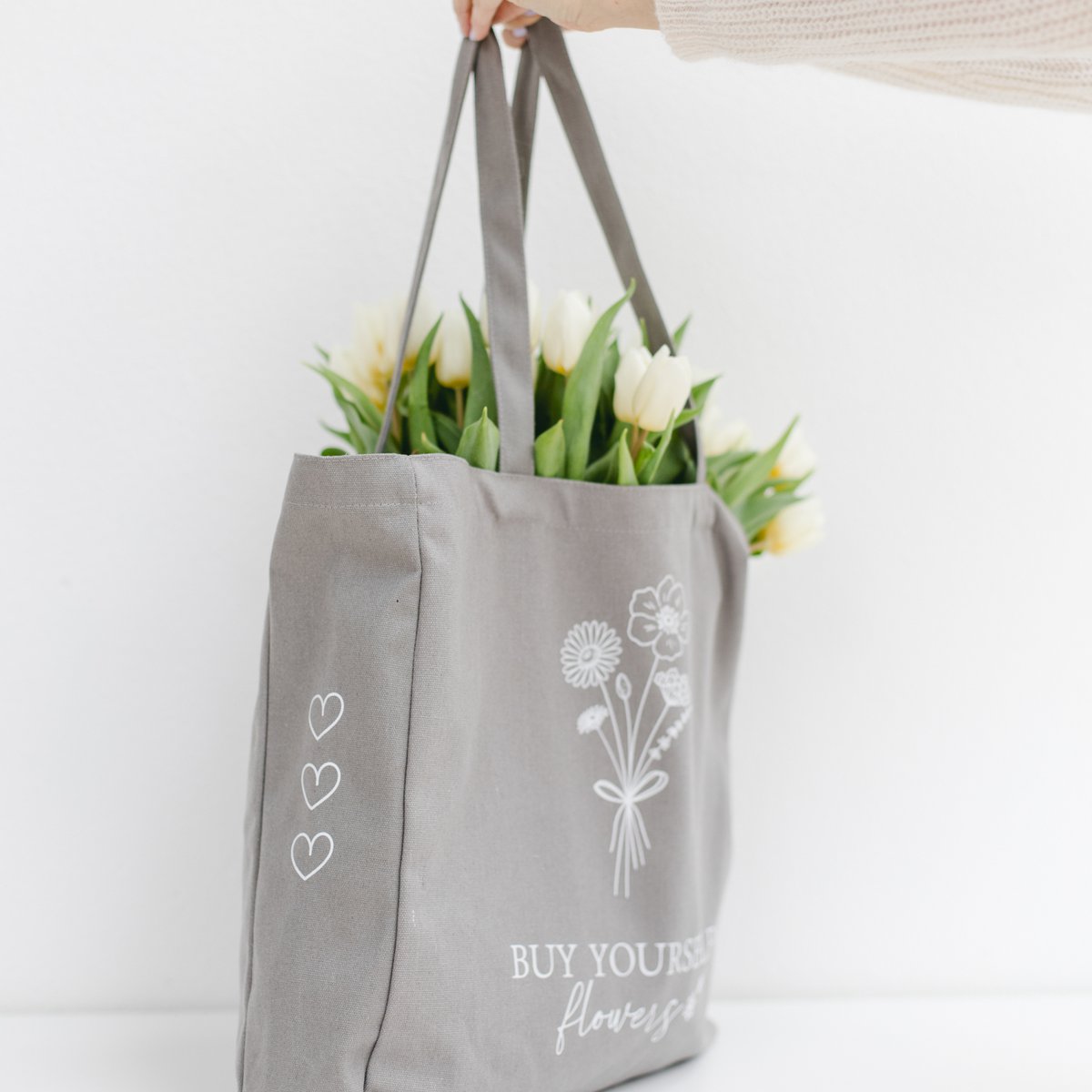 Baumwolltasche "Cómprate flores"