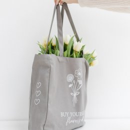 Baumwolltasche "Buy yourself flowers"