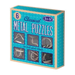 6 classic metal puzzles, IQ puzzle, brain breakers games for adults and children, various shapes and designs