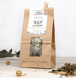 Anti-wrinkle herbal tea made with natural ingredients including green tea leaves, herbs, and dried fruit pieces.