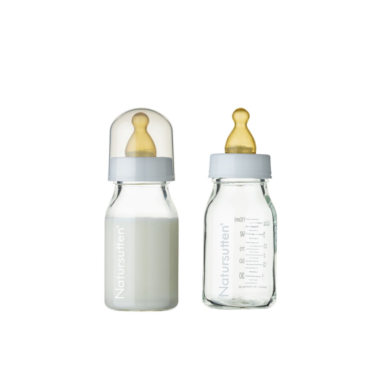 Natursutten sæt af to glas drikkeflasker 110 ml