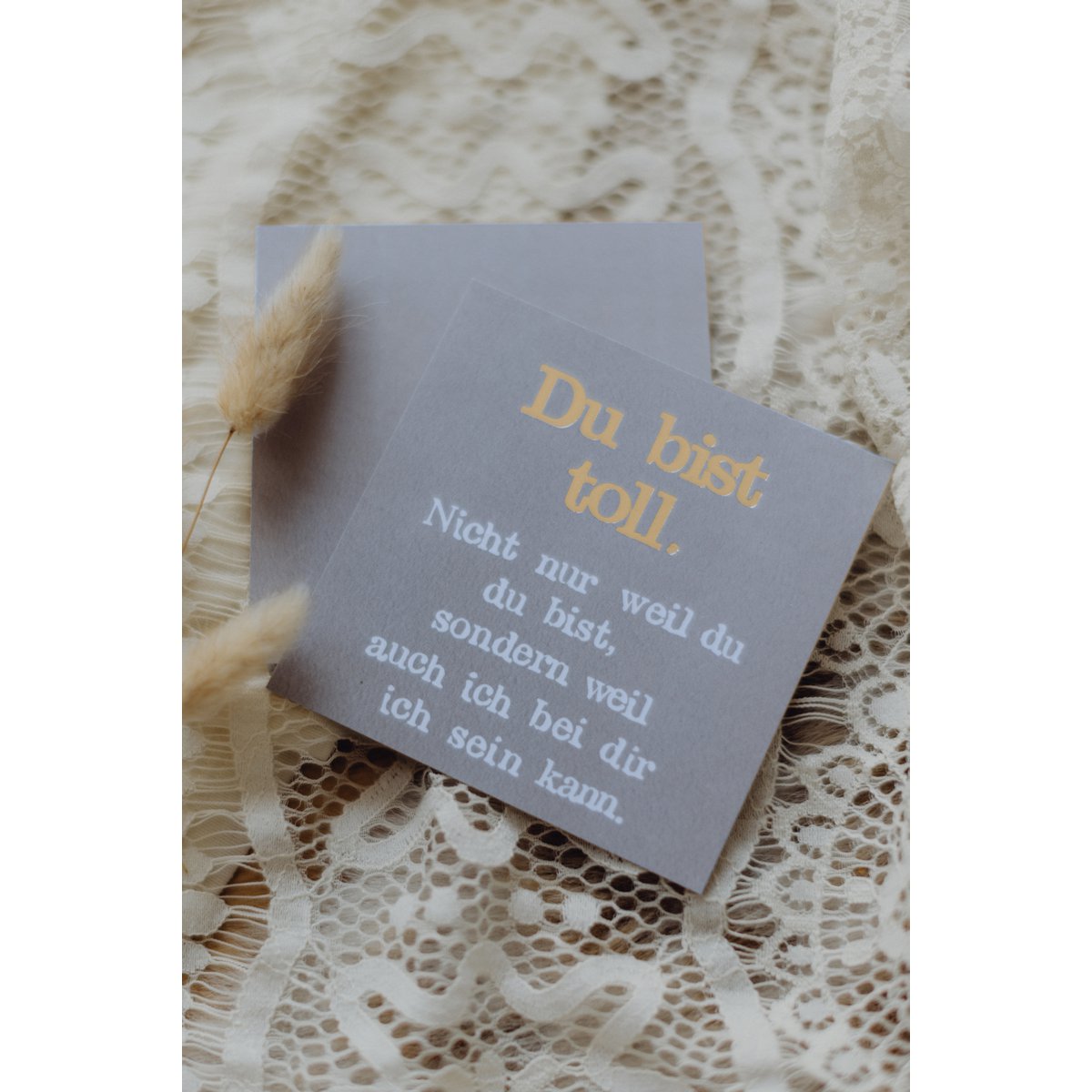 Stamped Postcard "Du bist toll"