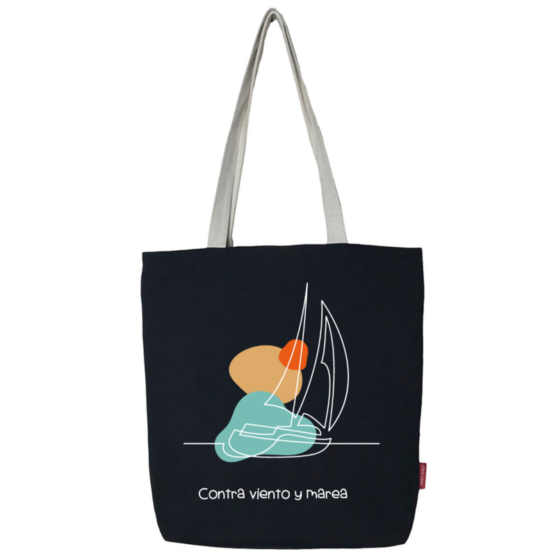 Totebags. Stor taske model "mod vind og tidevand"