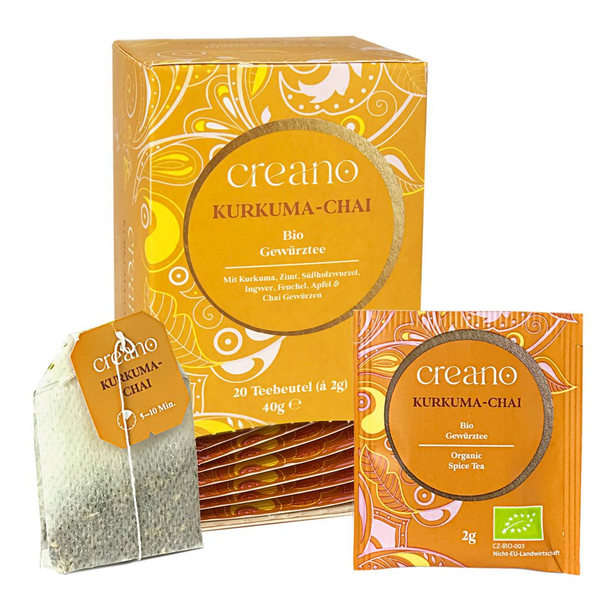 Bio-Teebeutel Kurkuma-Chai, 20er Pack