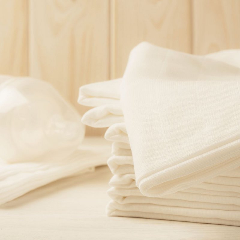 Baby care or handle handkerchief savings pack, white 30 family pack