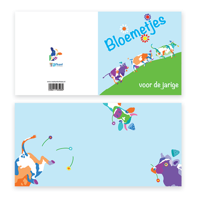 Tarjeta de cumpleaños | Flores para el cumpleañero/a | vaca