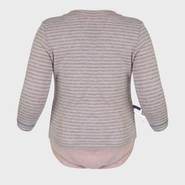 OrganicEra Organiczny t-shirt dla niemowląt L/S w różowe paski