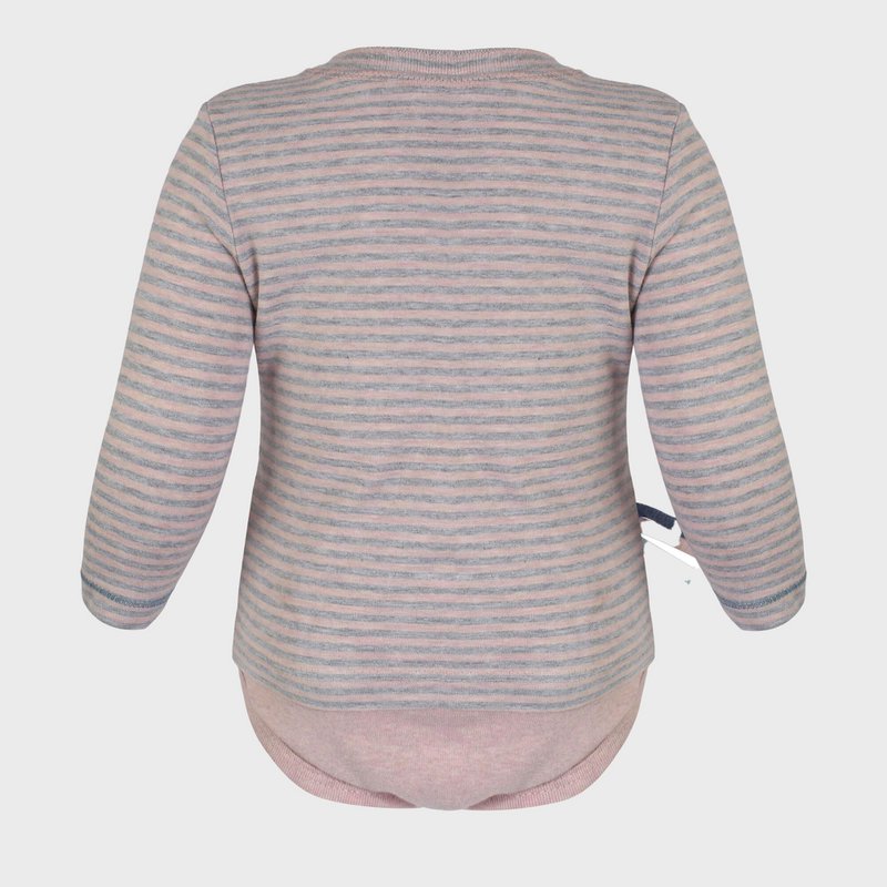 OrganicEra Organiczny t-shirt dla niemowląt L/S w różowe paski