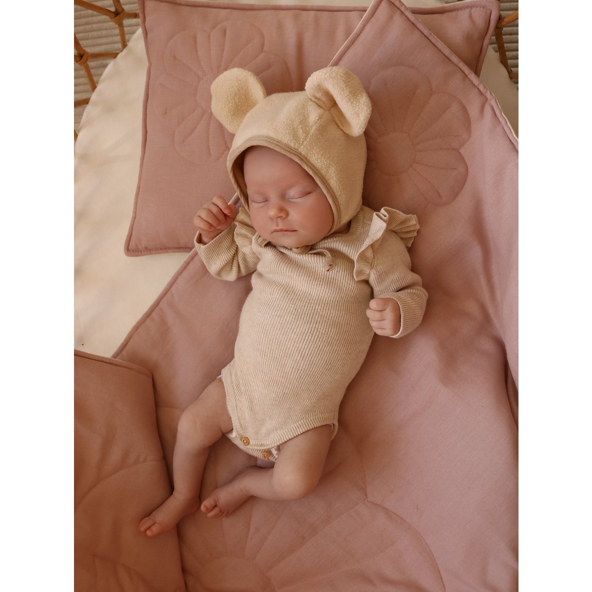 Linen bloom child cover set "Powder pink"