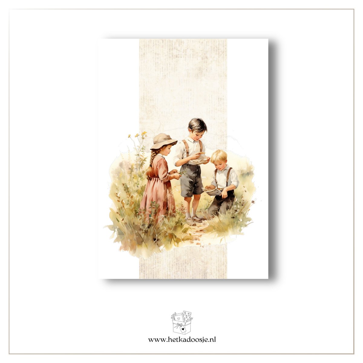 Enfants lisant dans le champ