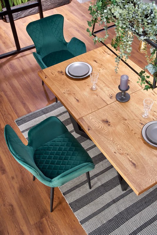 Hautvillers Extendable Dining Table Wood Color