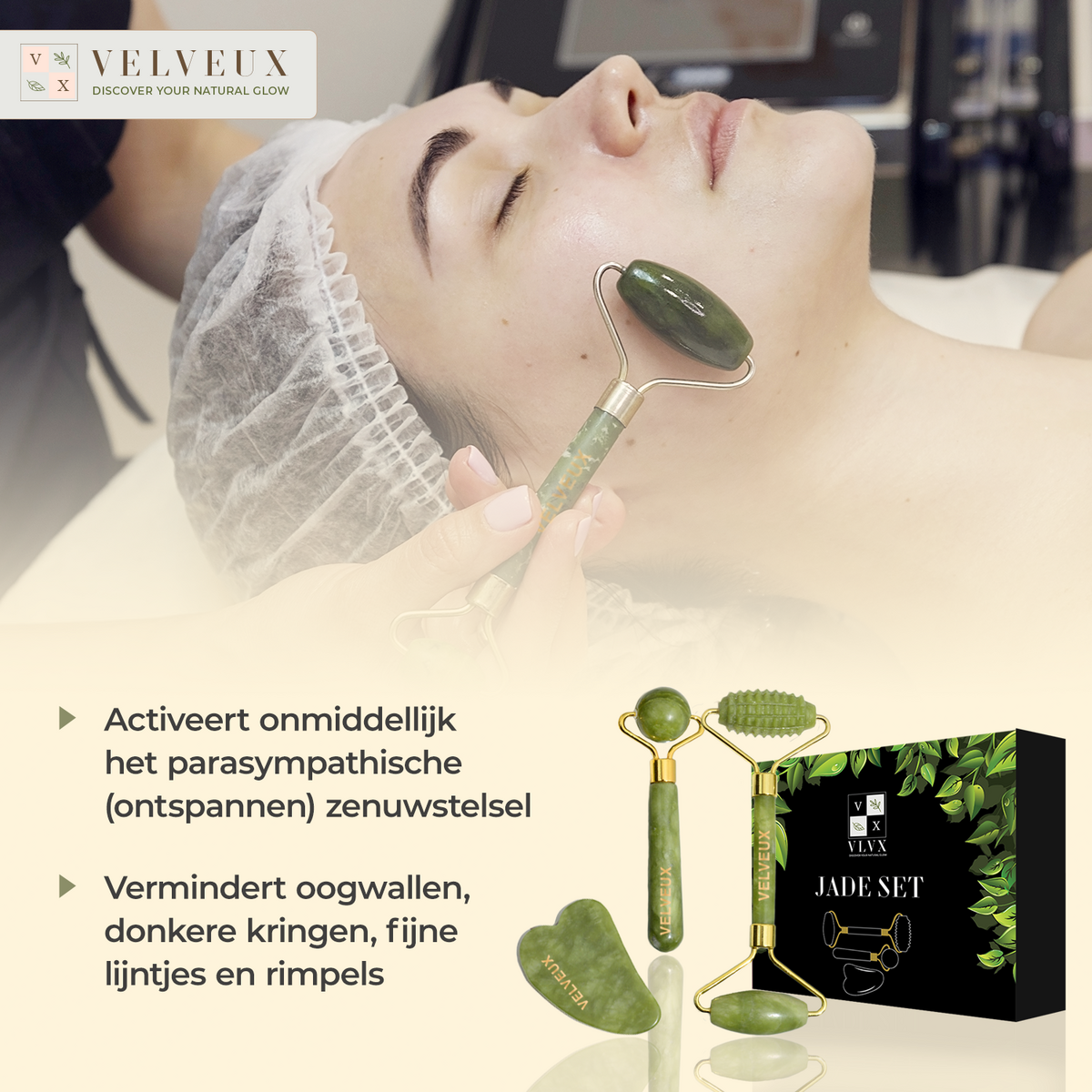 Jade roller gua sha facial roller 4 piece set