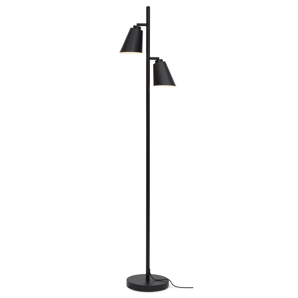Vloerlampe Bremen 2-kap, sort