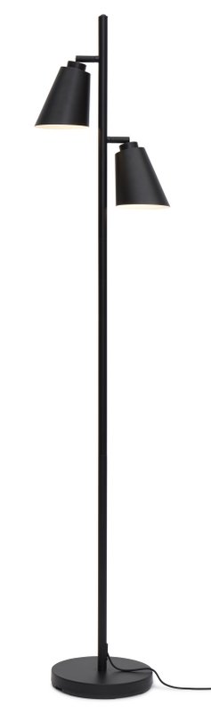 Vloerlamp Bremen 2-kap, zwart