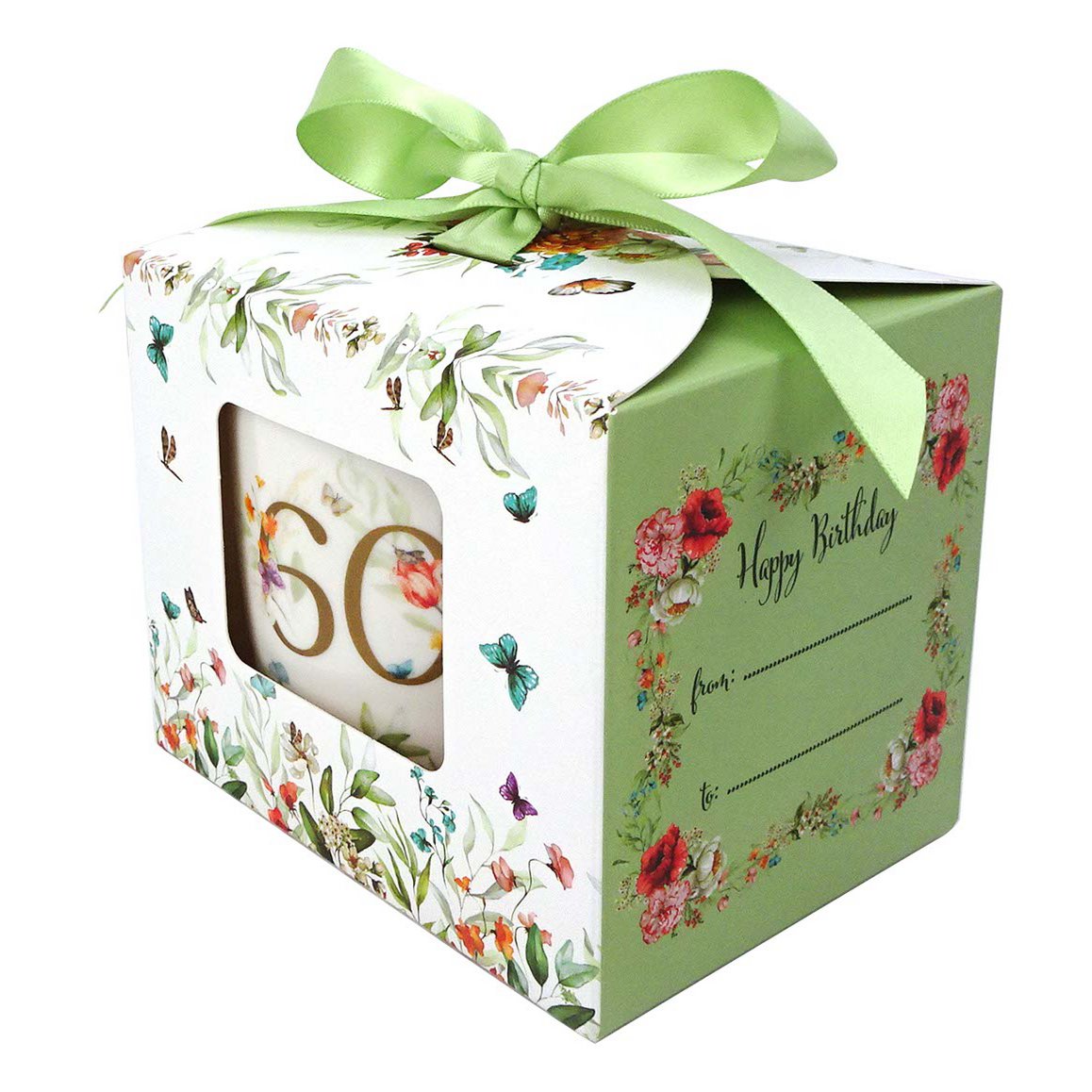 DUO Occasional Mug 400ml, Birthday “60”, in a giftbox with a ribbon