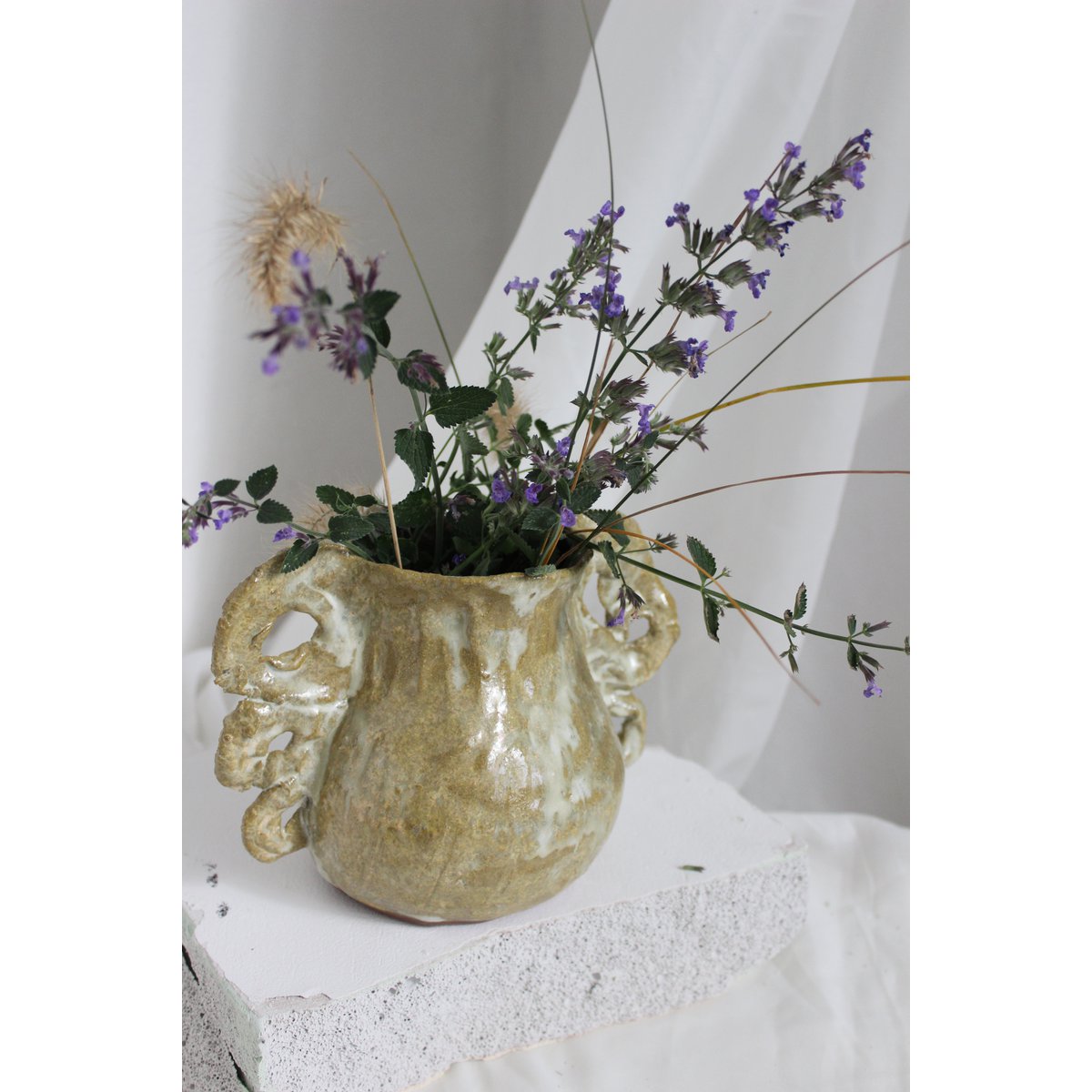 Unique Green Handmade Ceramic Vase