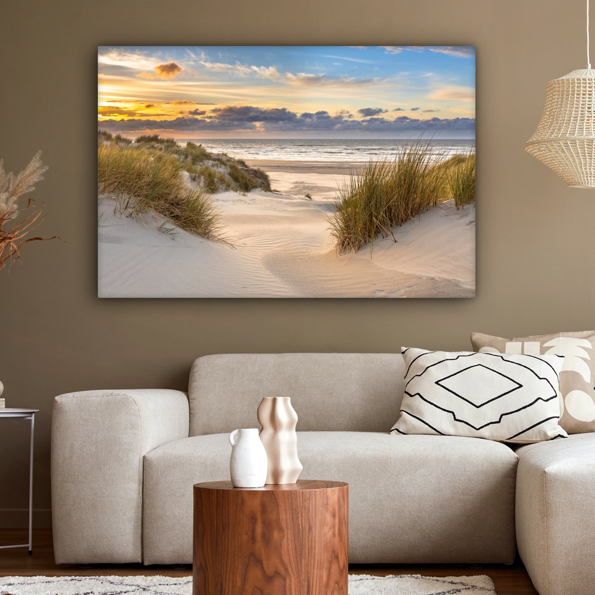 Pintura de lona - Decoración de la pared Beach - Dune - Grass - Sunset - Sala de decoración de la pared - Decoración del dormitorio - Accesorios de habitaciones - Pinturas sobre lienzo