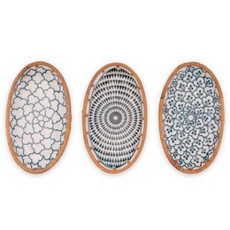  Stylish and practical jewelry trays in a set of 3, featuring various patterns and designs for organized storage of your jewelry.