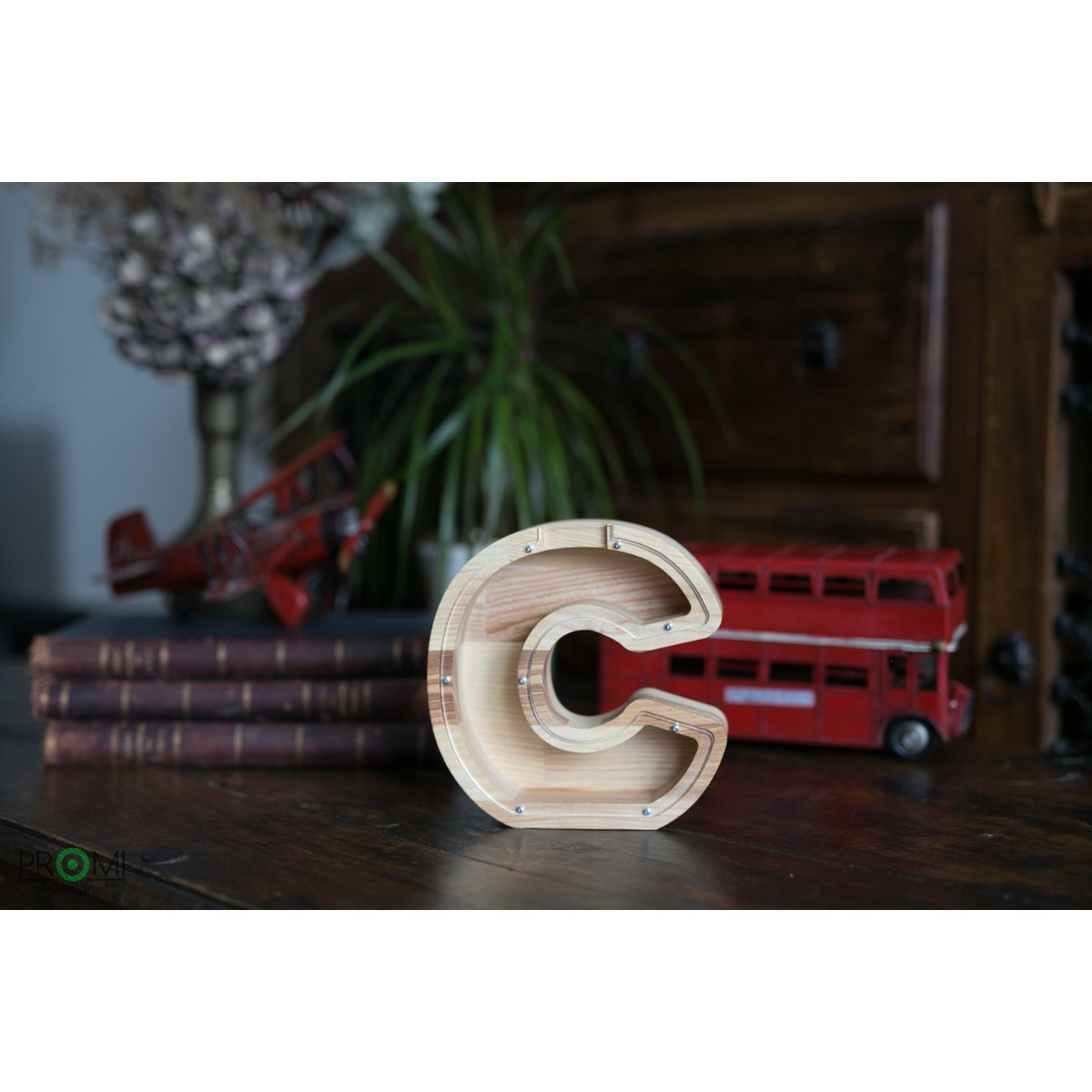 Wooden Piggy Bank Lille, brevpengebank, møntkasse, træboksepenge, sparer pengeboks