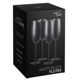 Champagne Flute black matt 4x28.5cl