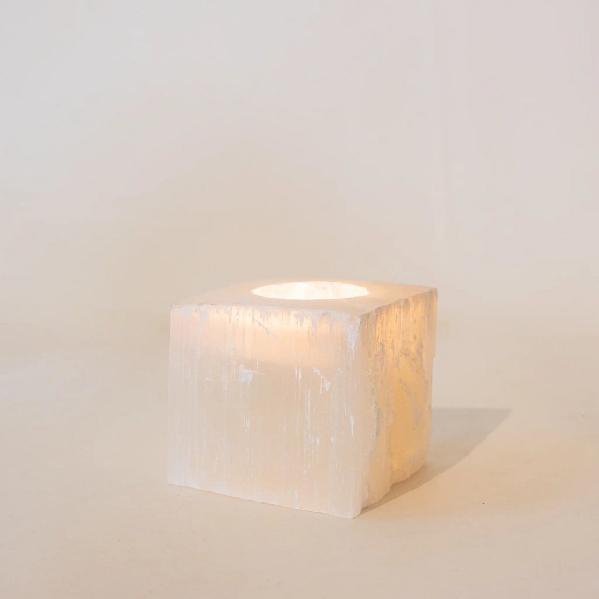 Selenite theelicht vierkant