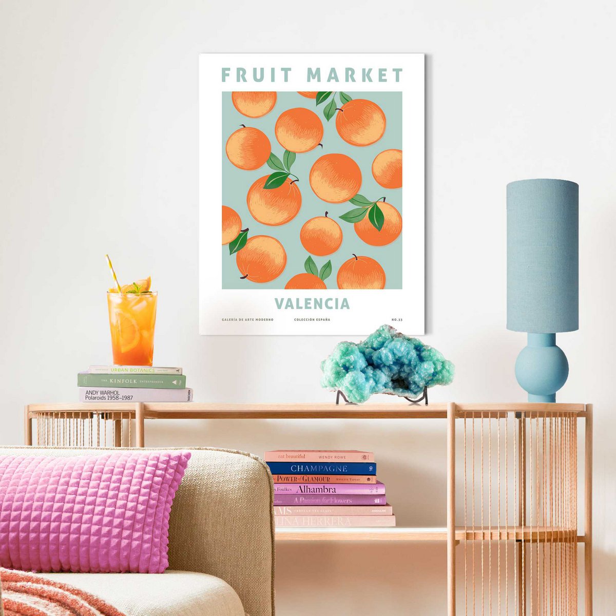 Gerahmtes Bild Slim Frame Orangen 50x40