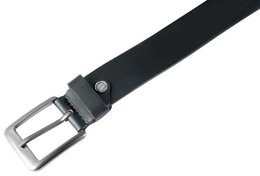 Leonardo Verrelli Echtleder Gürtel, Gesamtlänge 130 cm, schwarz - kürzbar