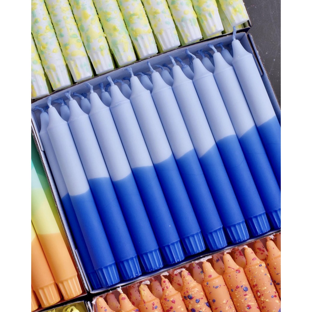 Taper candles- Summer vibes / Clear Water Blue Colors 