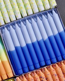 Candele coniche - Vibrazioni estive / Colori blu acqua limpida
