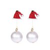 Earrings - Santa hat and pearl