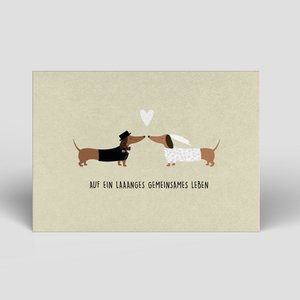 Postkarte - Hochzeit - Dackel-Brautpaar - Nr. 103