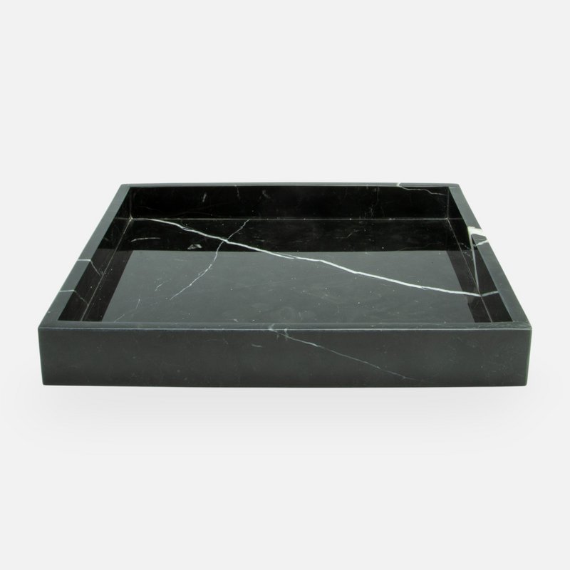Schwarzes Marmortablett - quadratisch