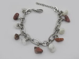 #90 Edelstenen schakel armband 