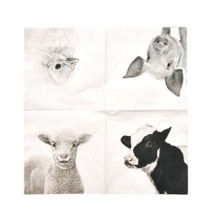 Esschert Design Serviette Bauernhoftiere