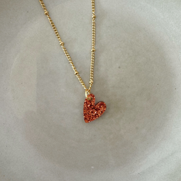 Halskette Lume Charms Glitzer | Herz - Kupfer