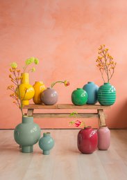 Vase Metal Oval Old Pink 30cm