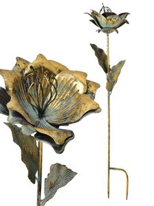 MILAGA Decorative metal flower 21x21x82.5cm for sticking in