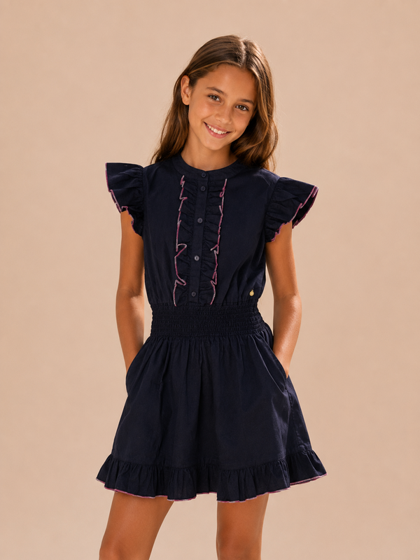 Robe Fille "Mood Indigo" Robe bleu foncé