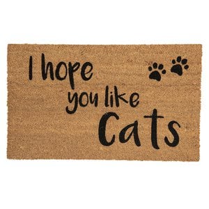 Tormat 75x45 cm braune Kokosnusskatze Kokosmatte