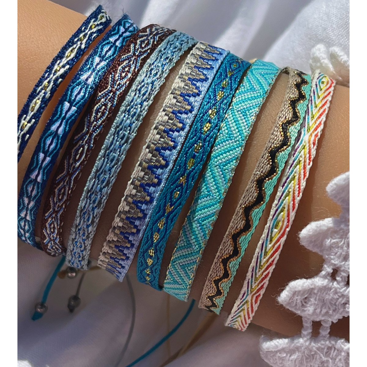 woven bracelet set of 10