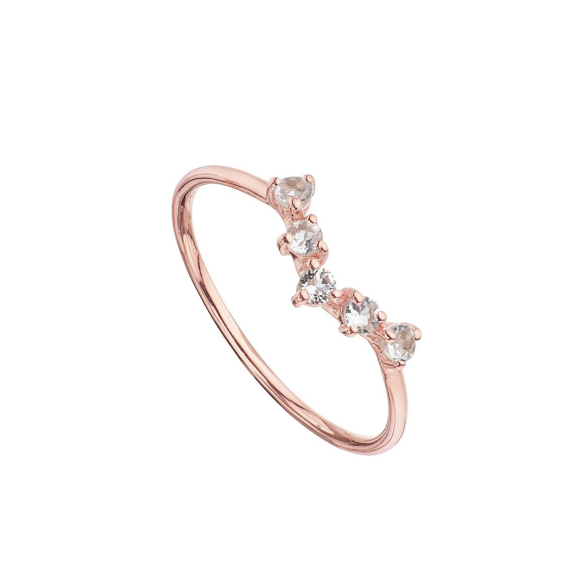 Rose forgyldt bjergkrystal V-ring