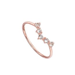 Rose forgyldt bjergkrystal V-ring