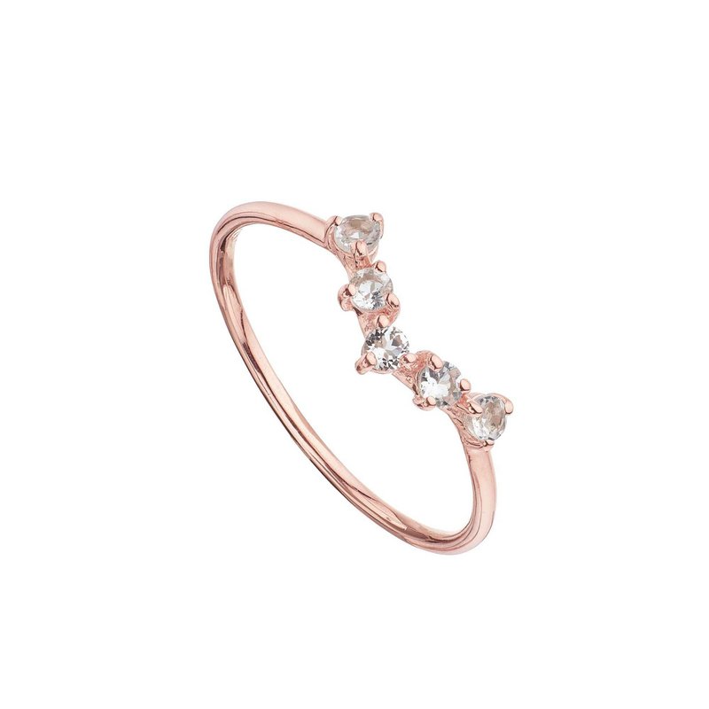 Rose forgyldt bjergkrystal V-ring