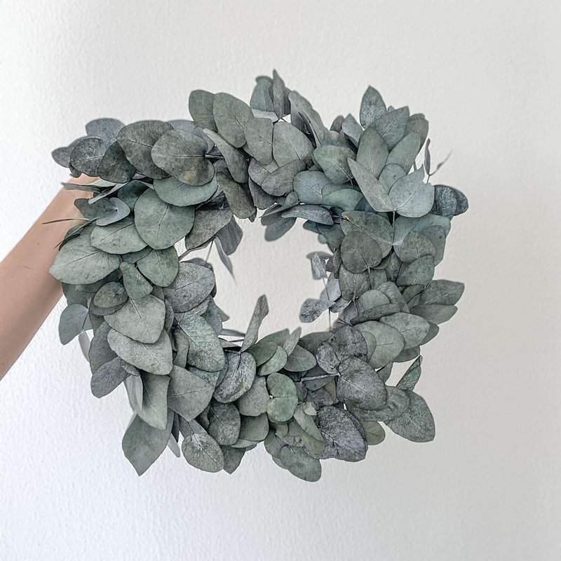 Adventskrans tørrede blomster "Eucalyptus green"